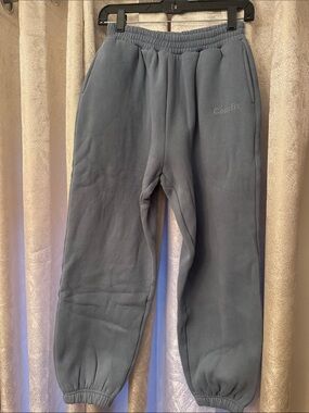 Embroidered 'Comfort' Dark Slate Gray Sweatpants